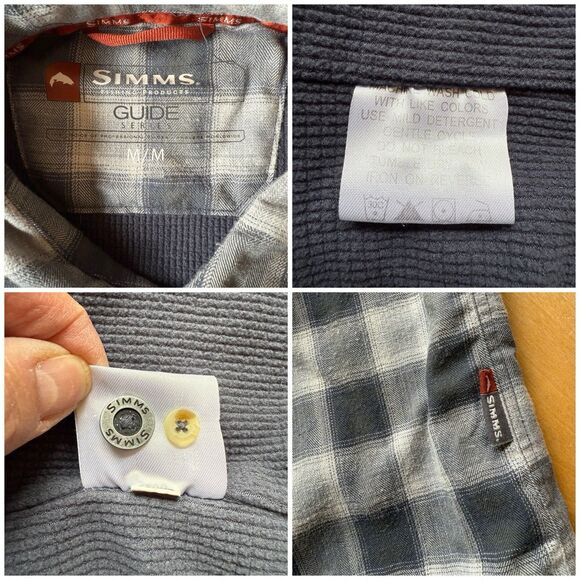 MENS SIMMS GUIDE SERIES FISHING SHIRT MIDWEIGHT LONG SLEEVE CHECKED TECHNICAL M - Picture 12 of 12